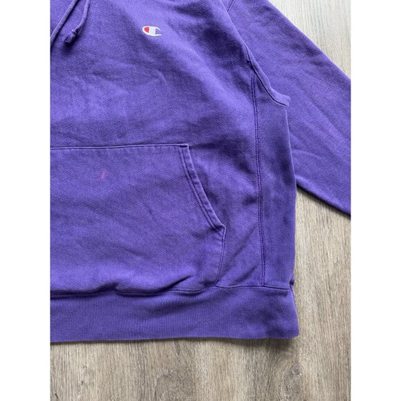 Rare Vintage Y2K Champion Reverse Weave Purple Hoodie Streetwear Sports Faded - Picture 7 of 14